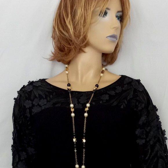 NWT $88 JOSEPH A 3D FLOWER MESH SLEEVES KNIT TOP IN BLACK Top Sz 2X VERY CHIC! - Picture 4 of 7